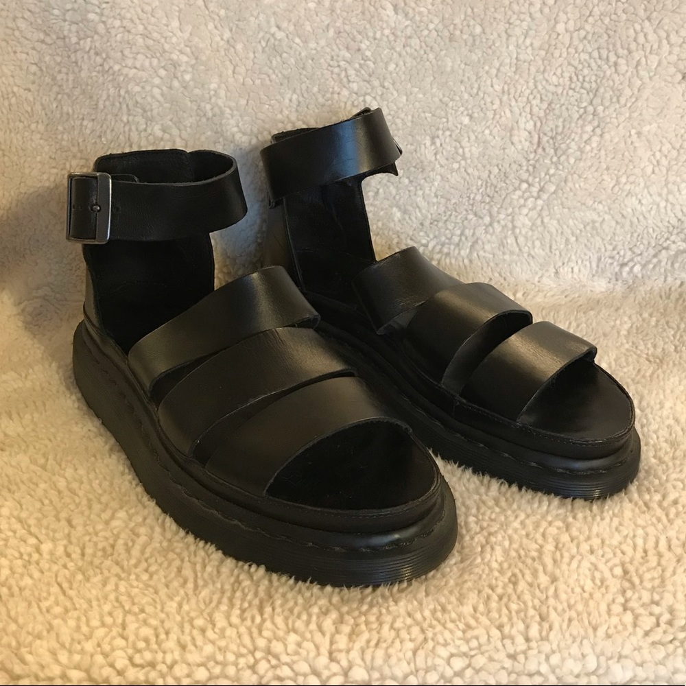 Dr. Martens Clarissa Black Leather Sandals